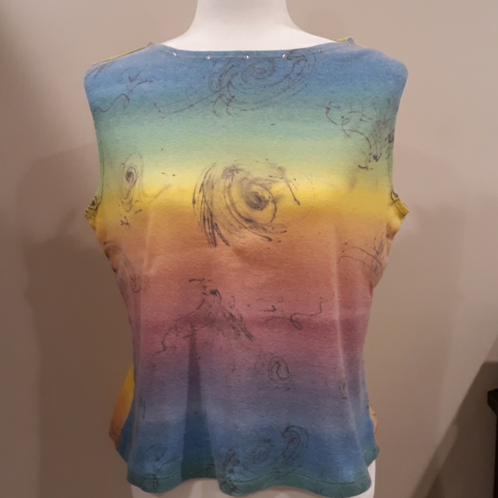 CINO Vintage Ombre Tie Dye Top-Large